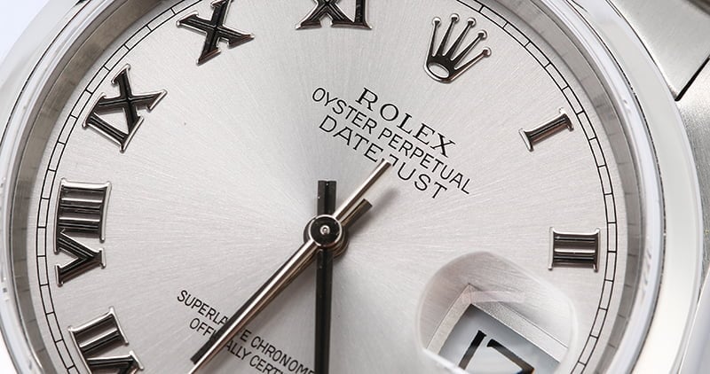 Rolex Datejust 16200 Rhodium Roman