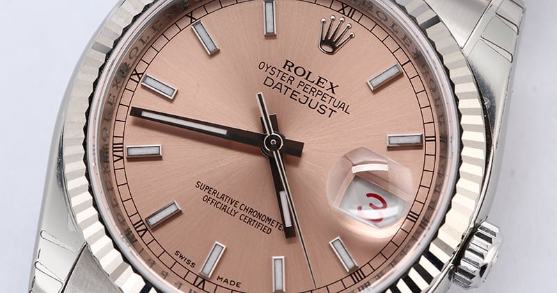 Rolex Datejust 116234 Pink Index Dial