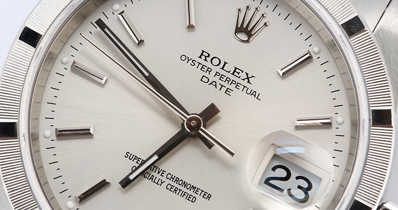 Rolex Date 15210 Silver Dial with Steel Oyster