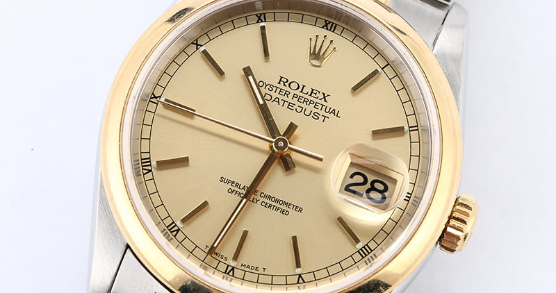 Two Tone Rolex Datejust 16203 Champagne Dial