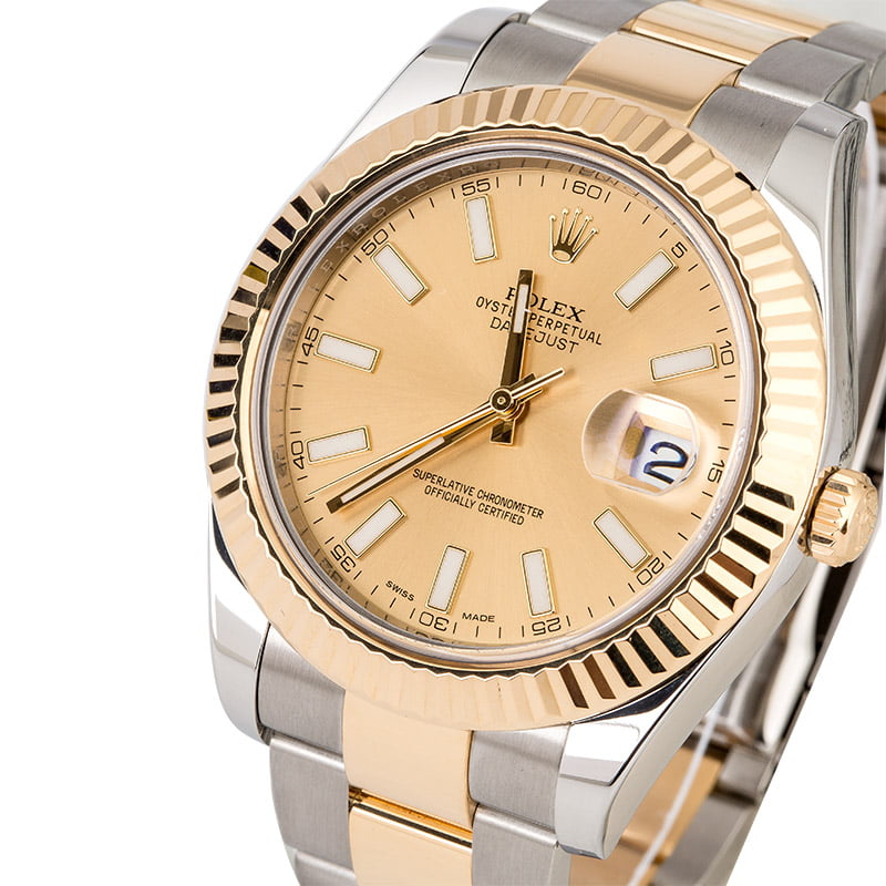 Rolex Datejust II Ref 116333 Champagne Index Dial