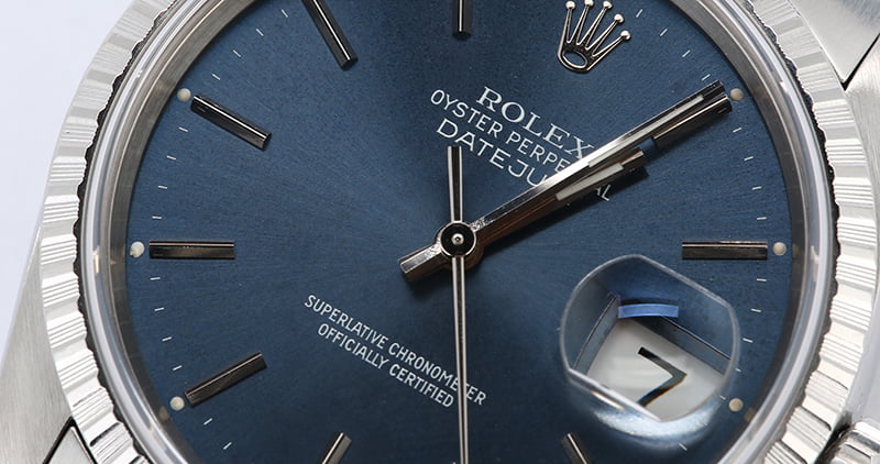 Rolex Datejust 16220 Blue Index Dial