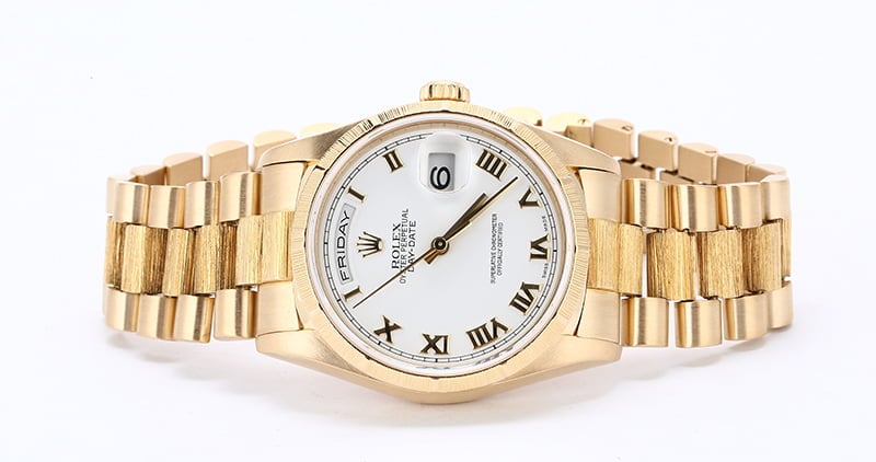 Men's Rolex President 18248 White Roman