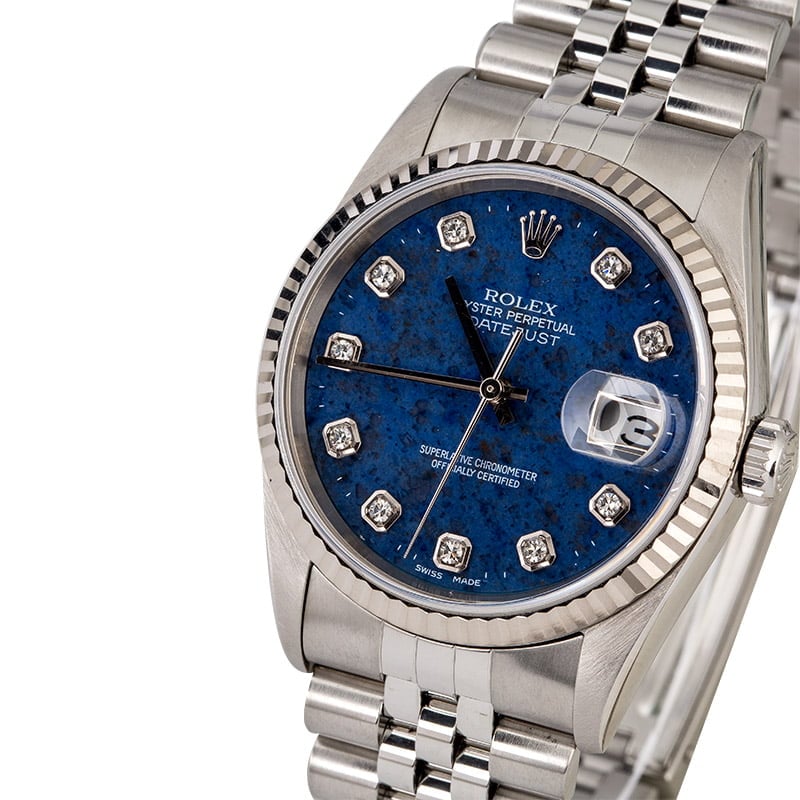 Rolex Datejust 16234 Blue Diamond Sodalite Dial