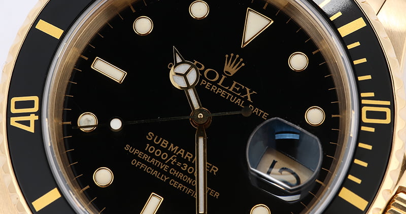 Rolex Submariner 16618 Yellow Gold Oyster Band