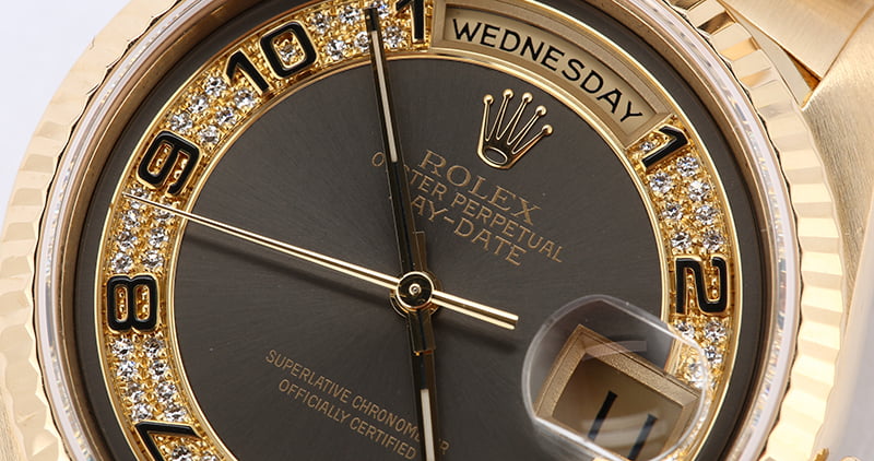 Rolex President 18238 Bronze Myriad Diamond Dial