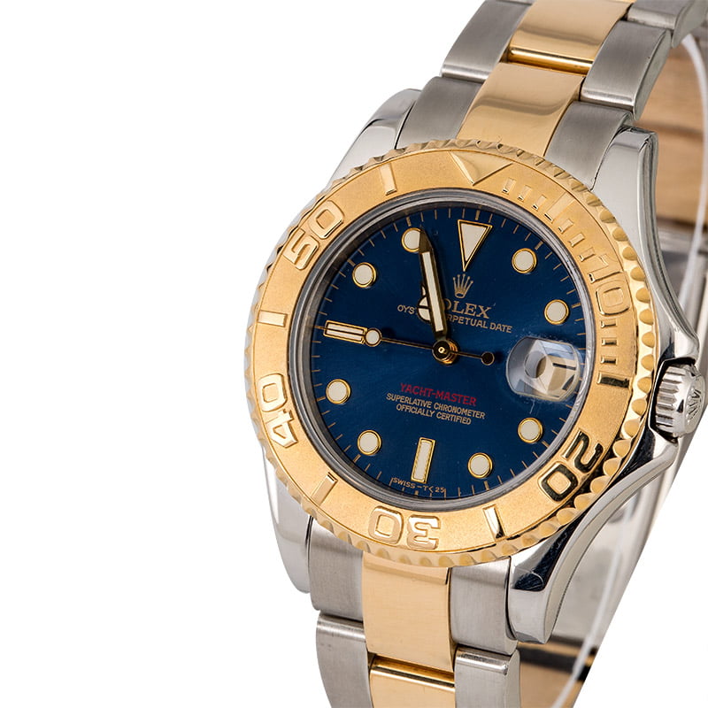 Buy Pre-owned Rolex Yacht-Master 18K Gold Blue Dial 2019 - LuxTimeCenter –  Lux Time Center