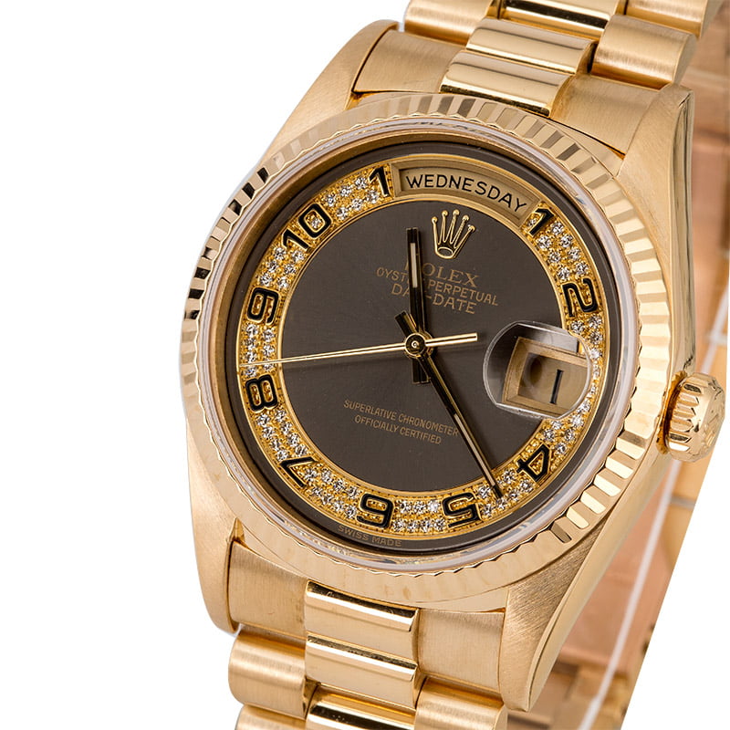 Rolex President 18238 Bronze Myriad Diamond Dial