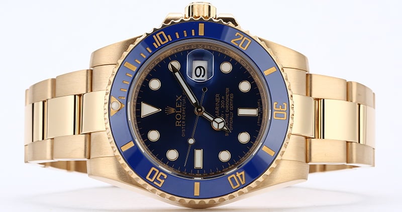 Rolex 18K Gold Submariner 116618 Blue Dial