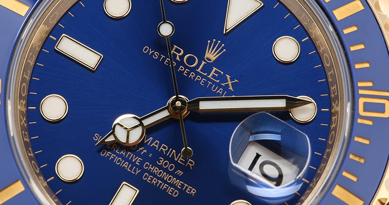 Rolex 18K Gold Submariner 116618 Blue Dial