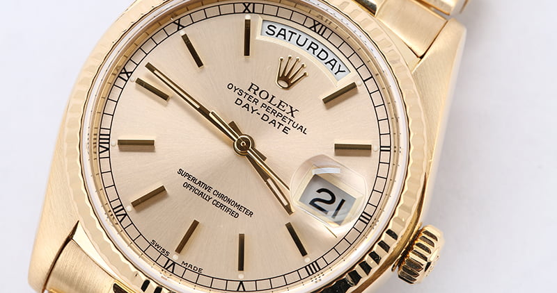 Used Rolex President 18038 Yellow Gold Watch