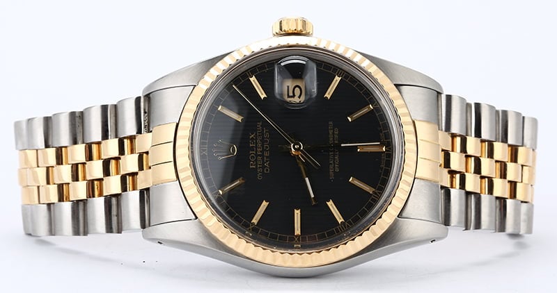 Used Rolex Datejust 16013 Black Tapestry Dial