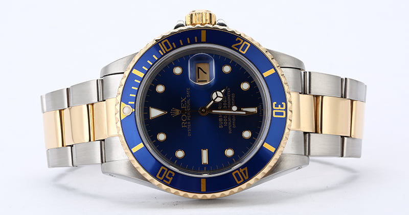 Rolex Submariner 16803 Blue Dial Two Tone Watch