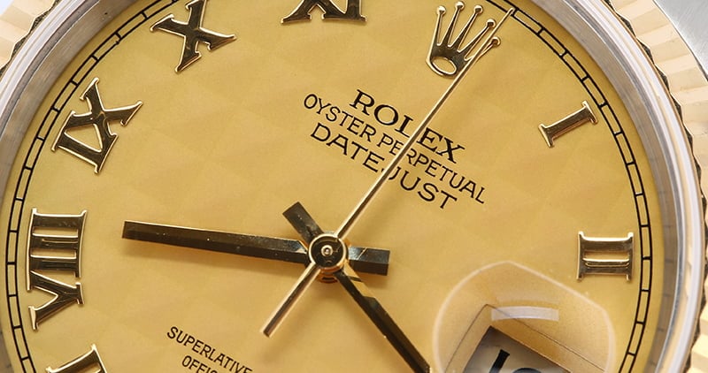 Rolex Datejust 16233 Champagne Pyramid Dial