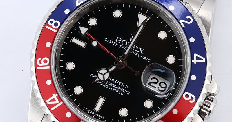 Rolex GMT-Master II Pepsi 16710 No Holes Watch