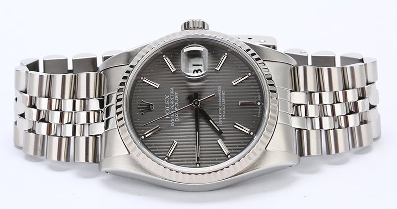 Steel Rolex Datejust 16234 Slate Tapestry Dial
