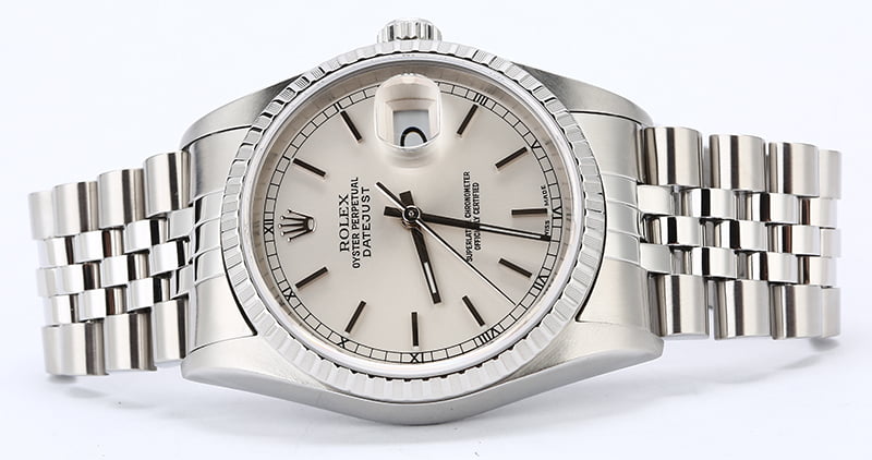 Men's Used Rolex Datejust 16220 Silver Dial