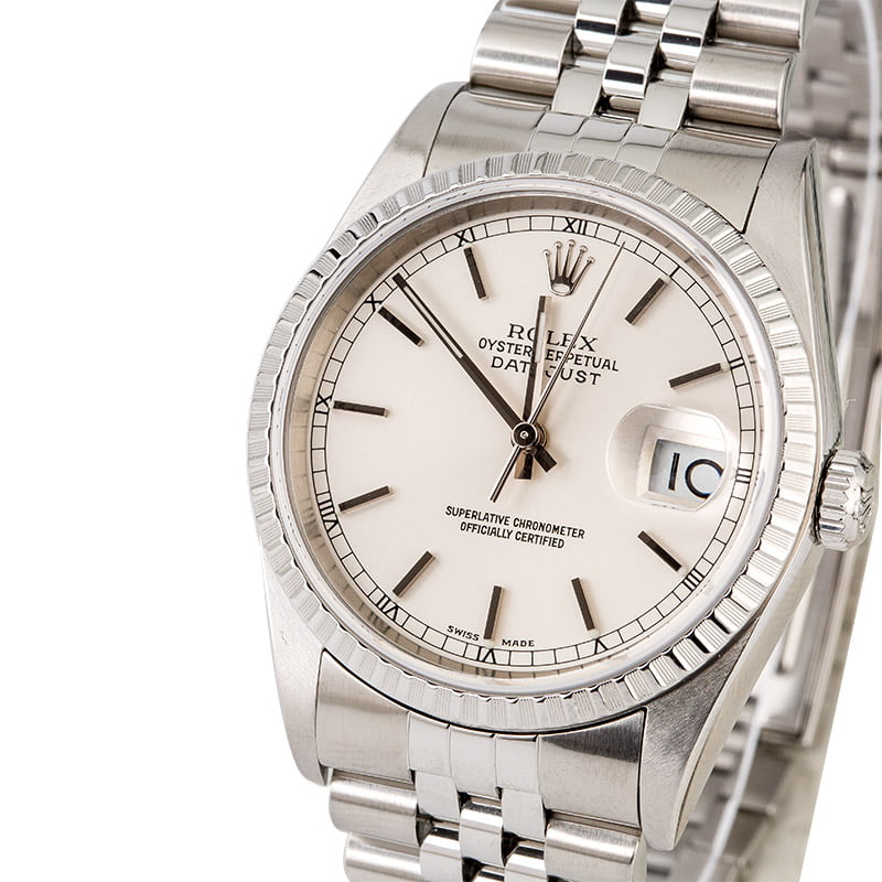 Men's Used Rolex Datejust 16220 Silver Dial