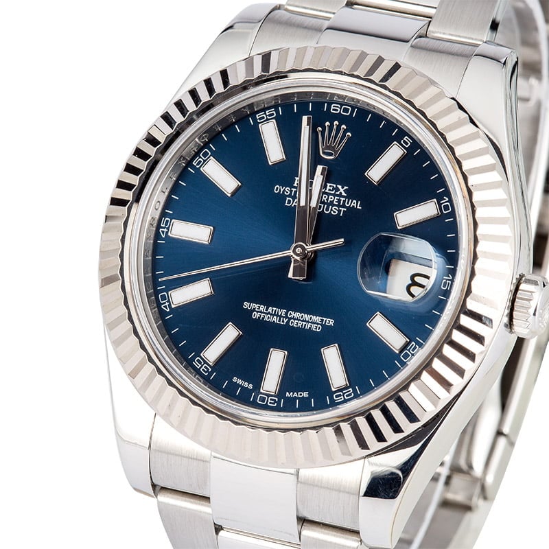 Men's Rolex Datejust 116334 Blue Luminous Dial