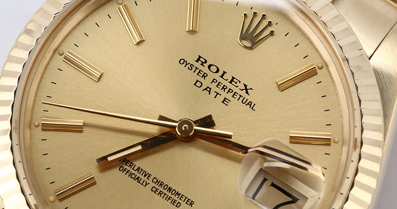 Certified Rolex Date 15037 Yellow Gold Jubilee