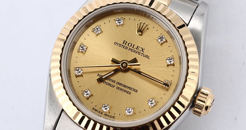 Rolex Lady Oyster Perpetual 76193 with Diamonds