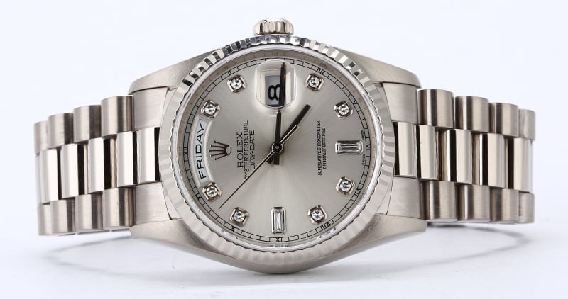 Rolex President 18239 White Gold with Diamond Dial