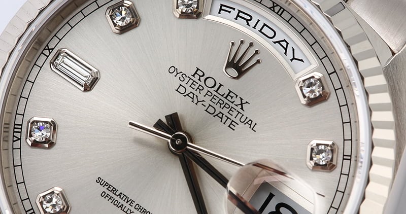 Rolex President 18239 White Gold with Diamond Dial