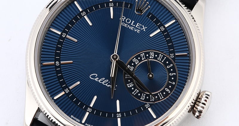 Rolex Cellini 50519 Blue Guilloche Dial