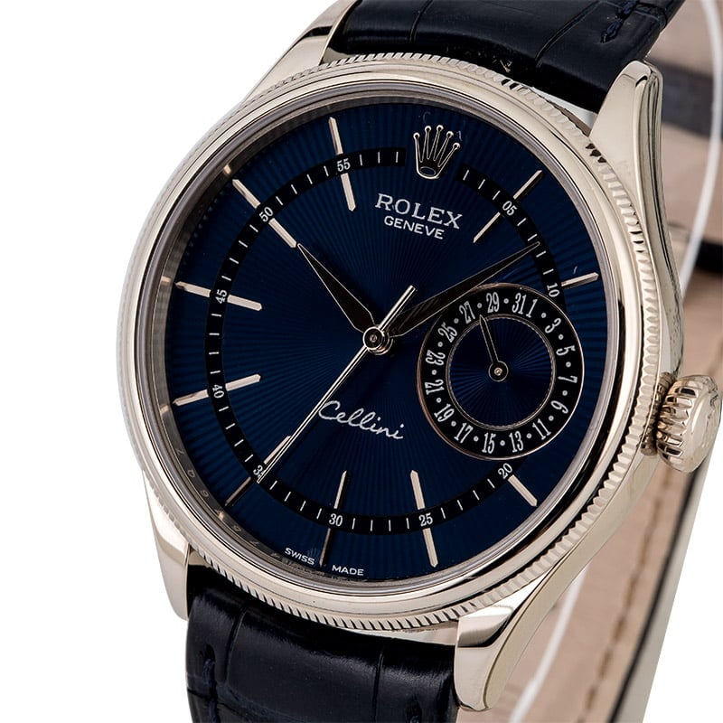 Rolex Cellini 50519 Blue Guilloche Dial