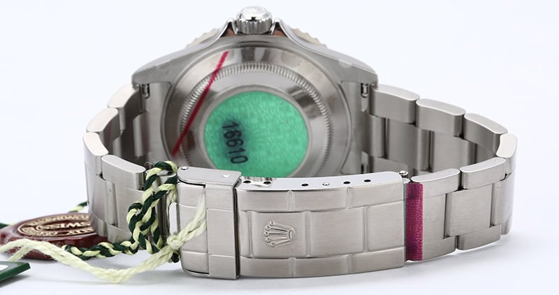 Rolex Submariner 16610V Kermit with Factory Stickers