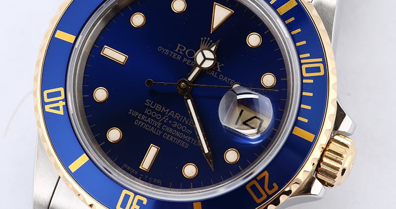 Rolex Submariner 16803 Blue Dial Two Tone Oyster