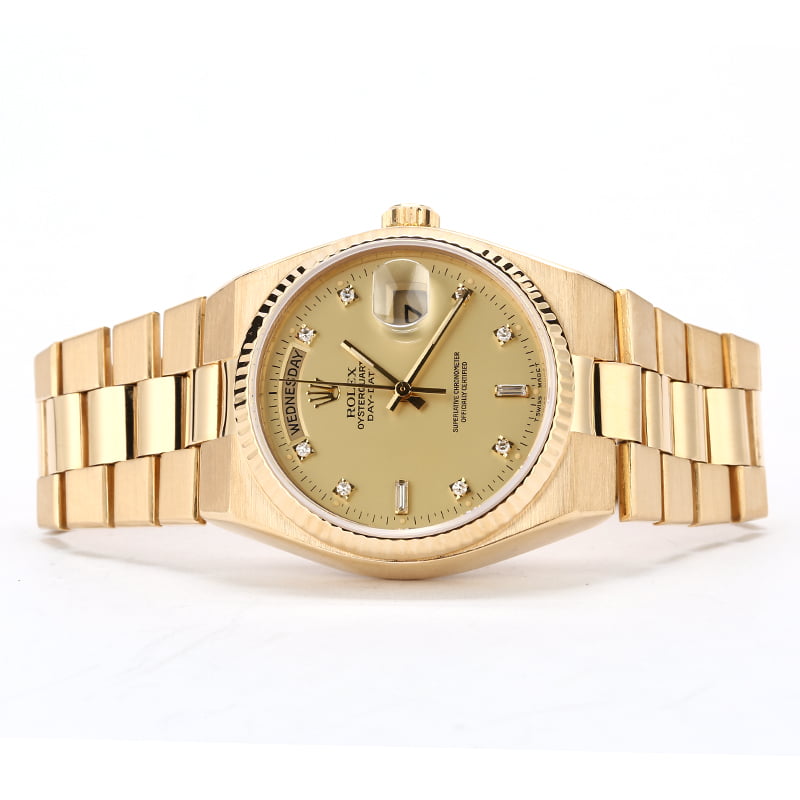 Rolex OysterQuartz Day-Date 19018 Yellow Gold Integral Bracelet