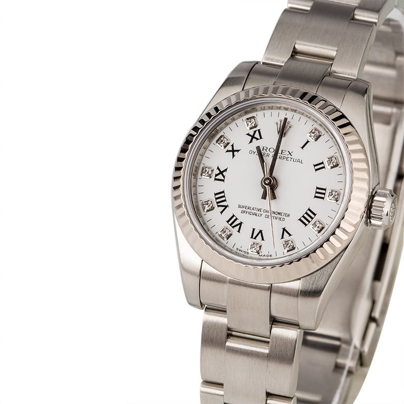 Rolex Lady Oyster Perpetual 176234 White Diamond Dial