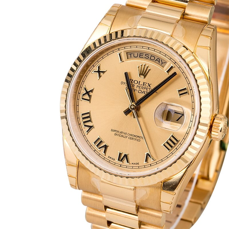 Unworn Rolex President 118238 Roman Dial