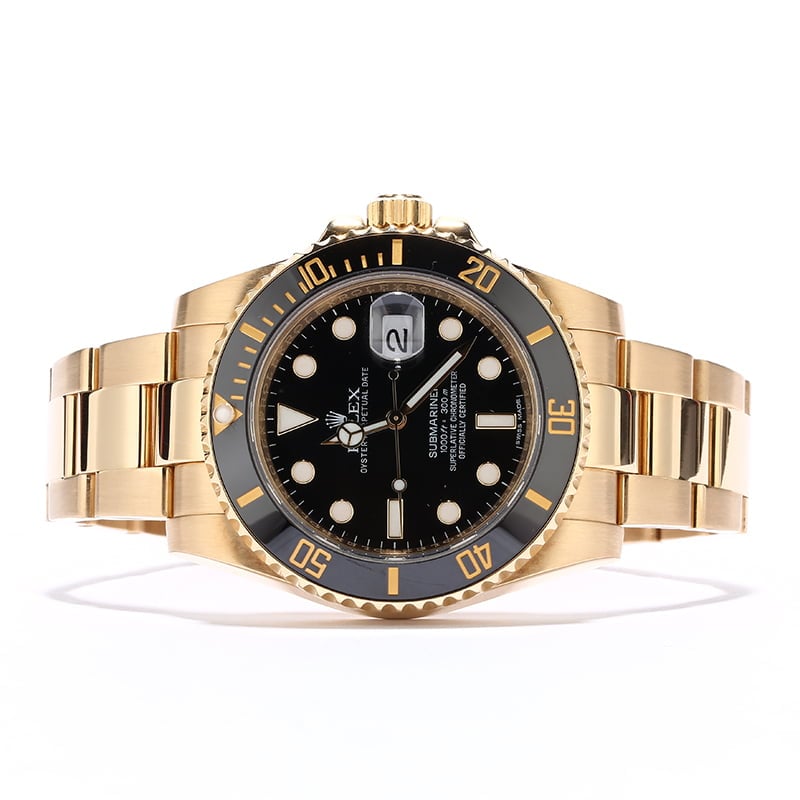 Rolex Submariner 116618 Black Dial with Yellow Gold Oyster