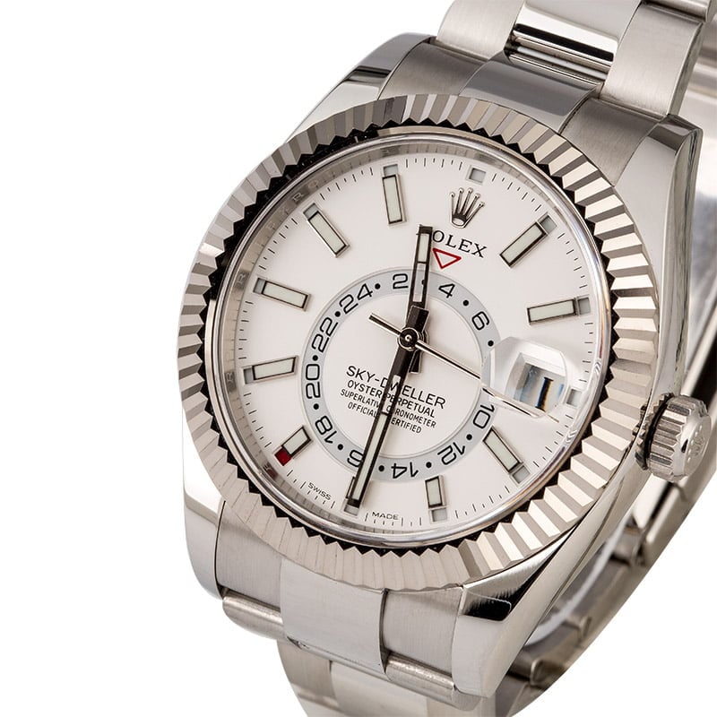 Unworn Rolex Sky-Dweller 326934 White Luminous Dial