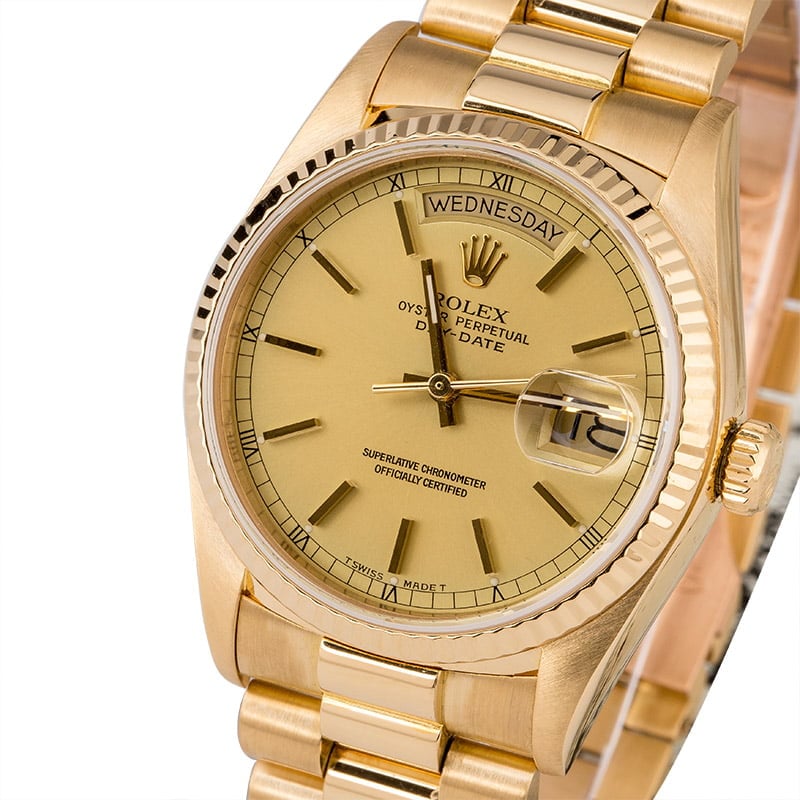 Men's Rolex Day-Date 18038 Yellow Gold Watch