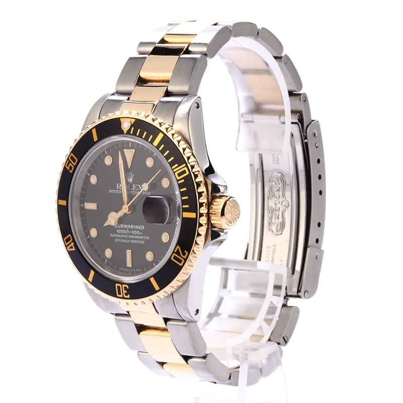Used Rolex Black Dial 16803 Submariner Two Tone