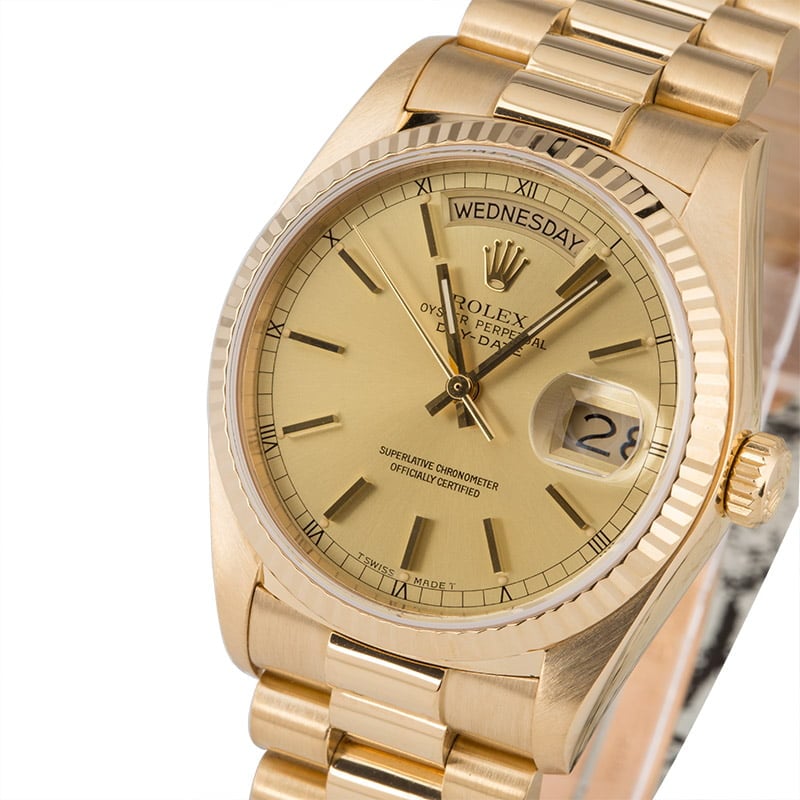 PreOwned Rolex Day-Date 18038 18K Yellow Gold