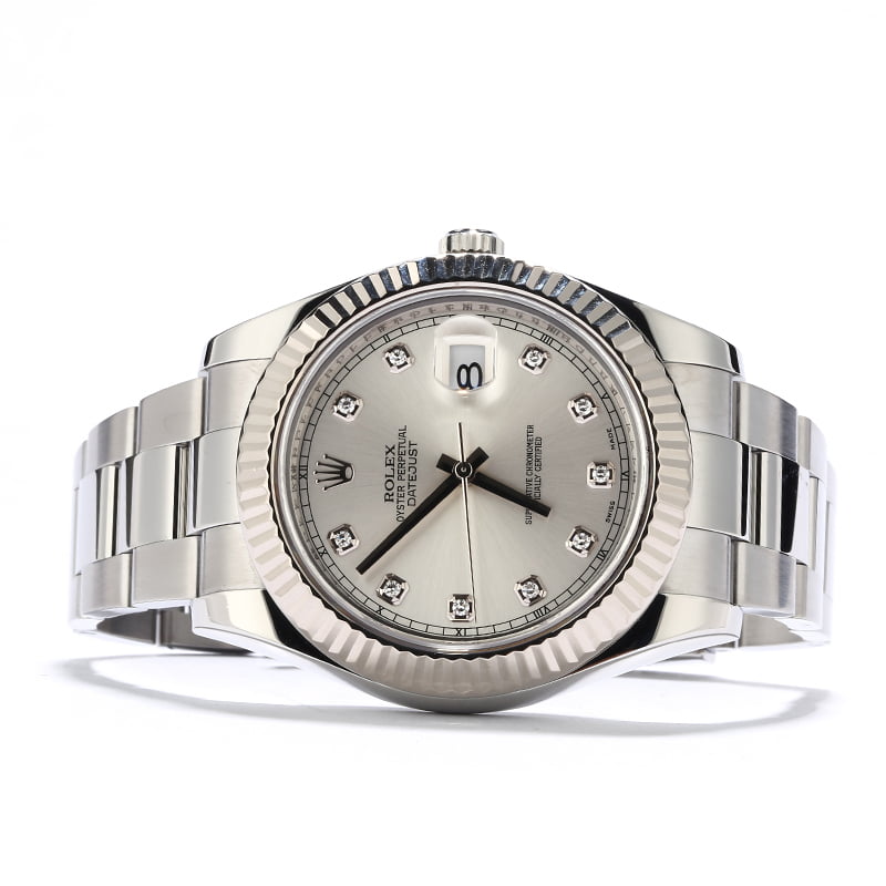 PreOwned Rolex Datejust 116334 Silver Diamond Dial