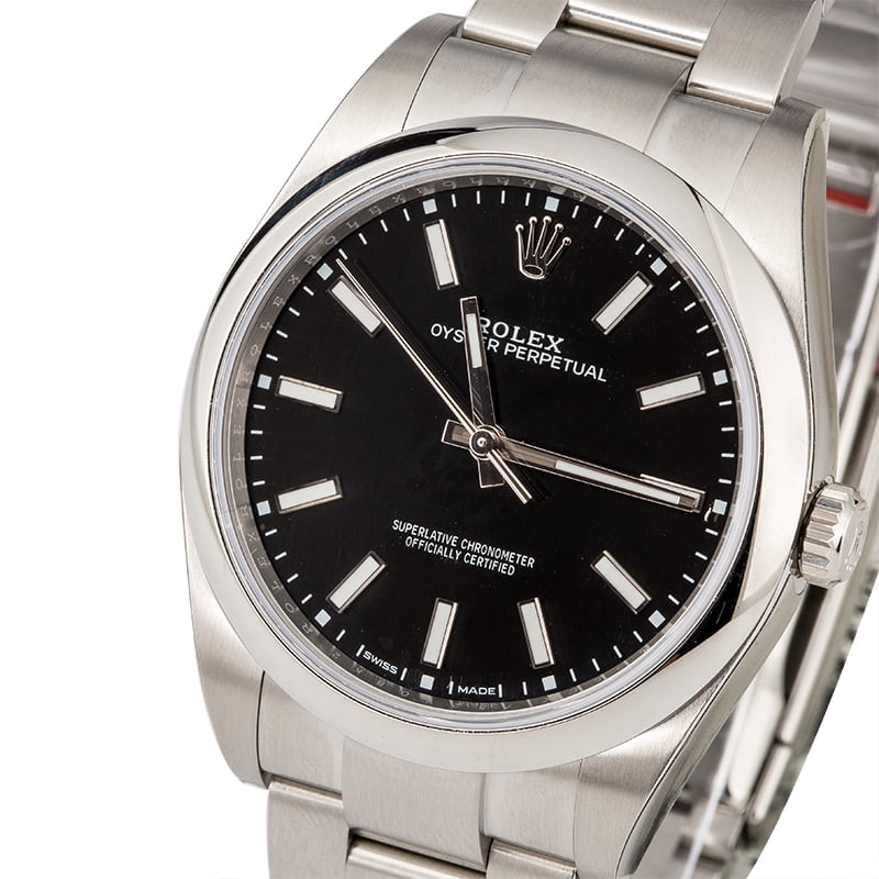 Unworn Rolex Oyster Perpetual 114300 Black Dial