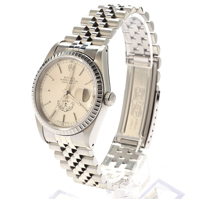 Rolex Datejust 16220 Silver Saudi Private Label Dial