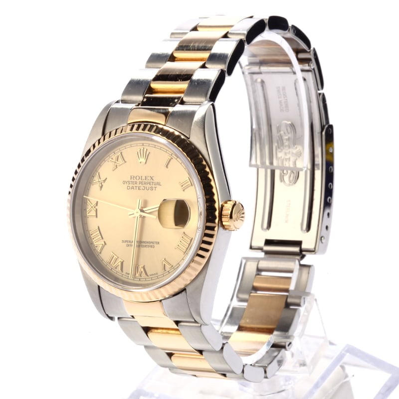 Pre Owned Champagne Roman Dial Rolex Datejust 16233