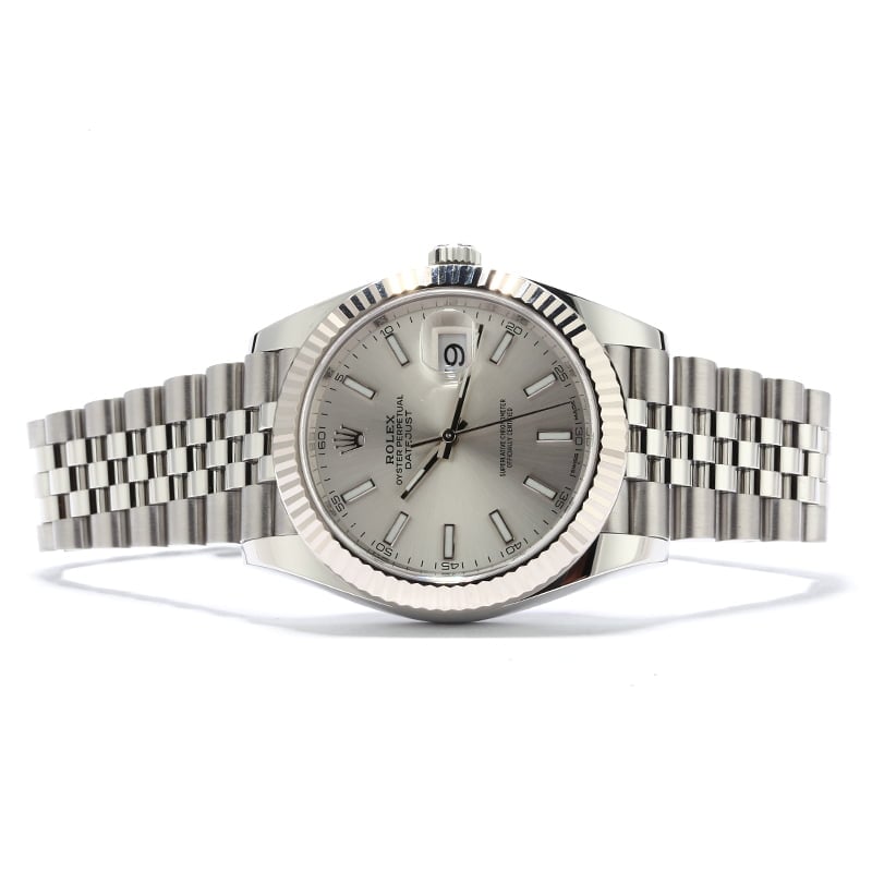 Rolex Datejust 41 Ref 126334 Silver Dial White Index Markers