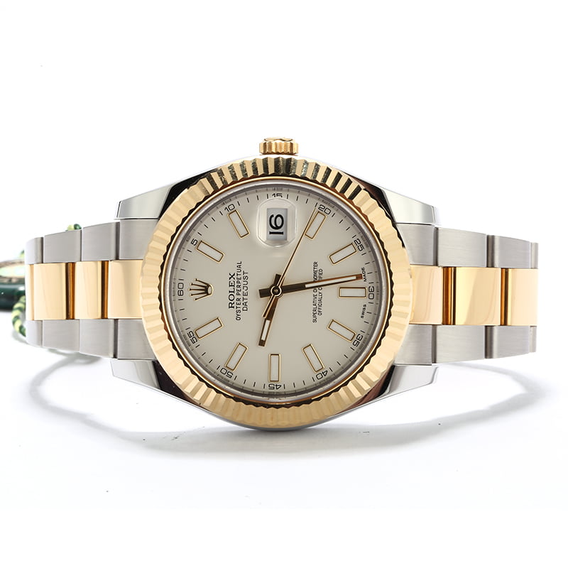 Rolex Datejust II Ivory Dial 116333 Certified Pre Owned