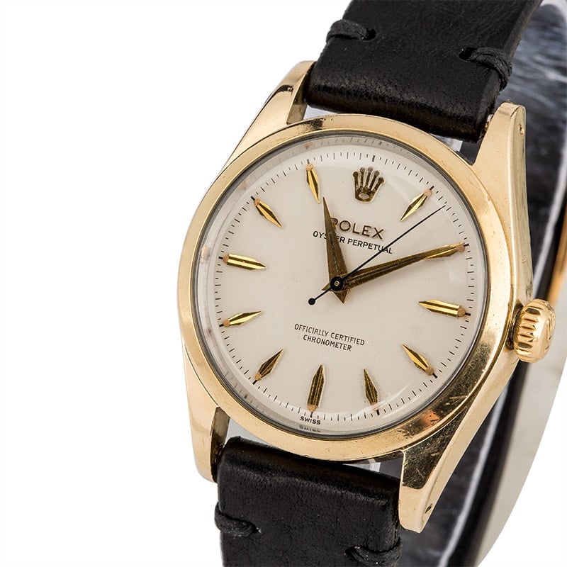 Pre-Owned Rolex Oyster Perpetual 6634 White Arrowhead Dial