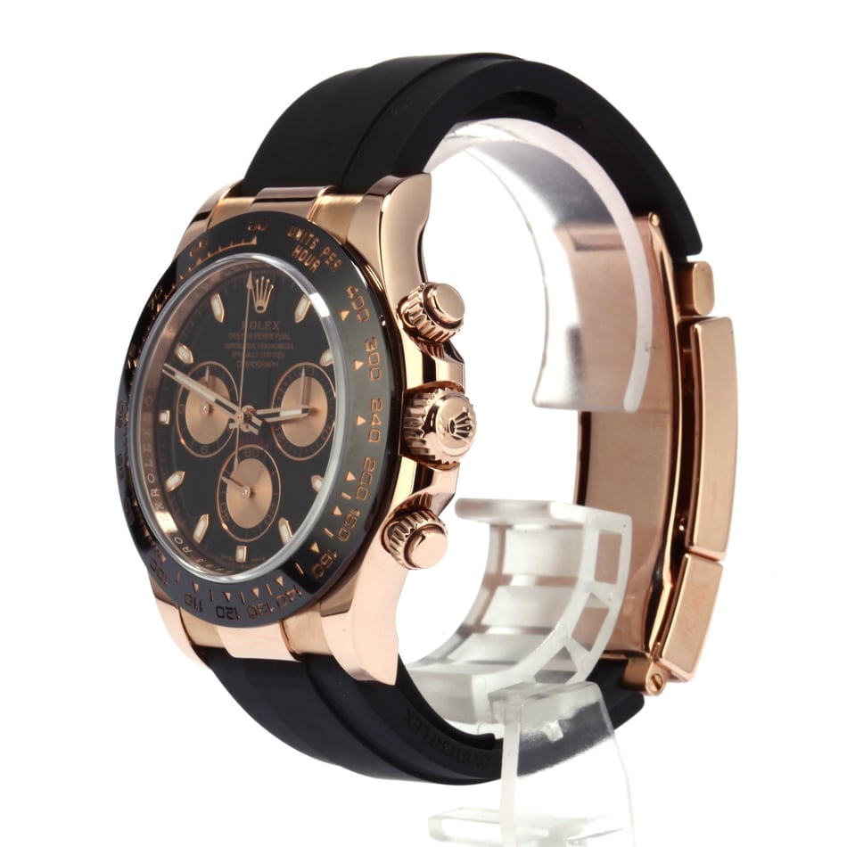 Used Rolex Rose Gold Daytona 116515 Oysterflex Strap