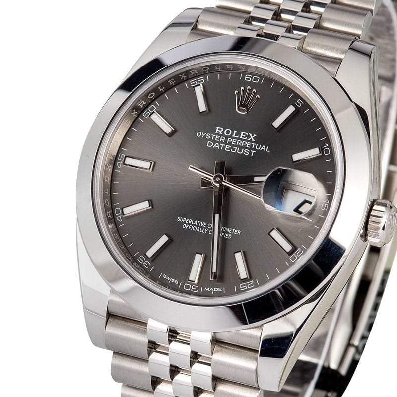 Pre Owned Rolex Datejust 126300 Rhodium Index Dial