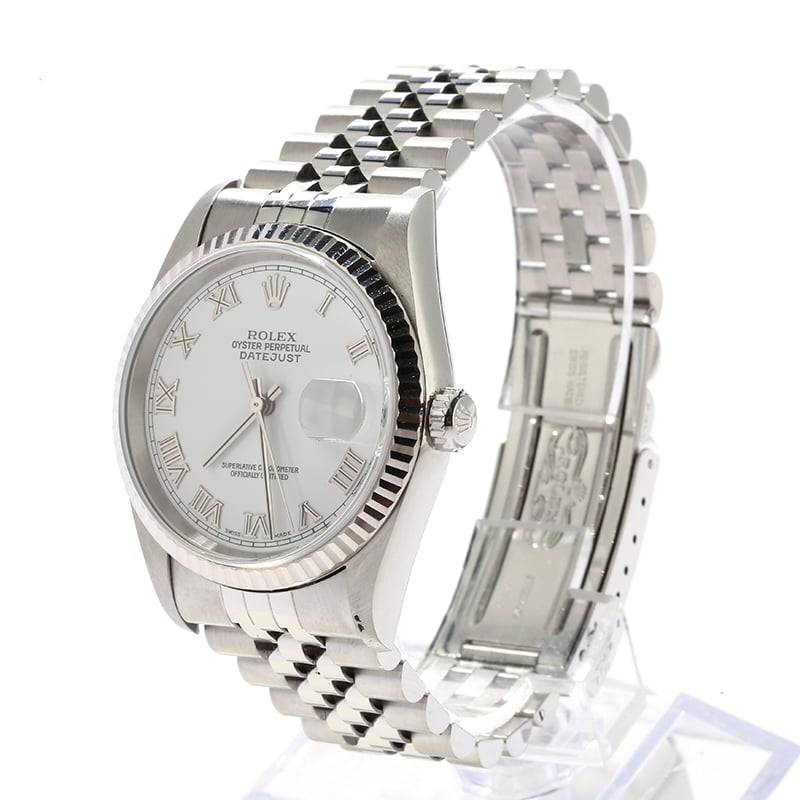 Pre Owned MRolex Datejust 16234 White Roman Dial