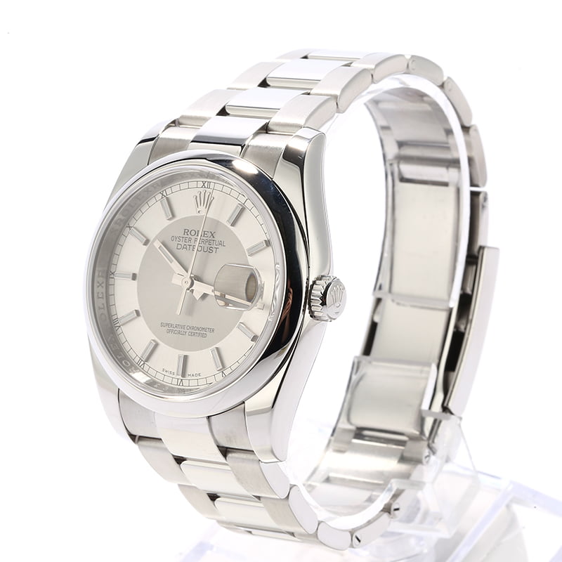 Pre Owned Rolex Datejust 116200 Silver Tuxedo Dial